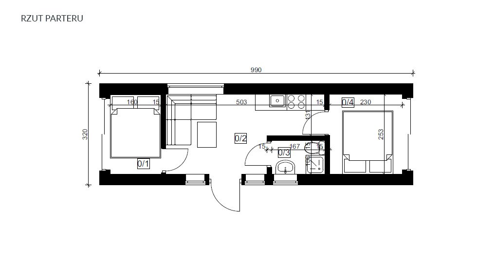 PROJEKT  LIVIO 4  22,96 m2
