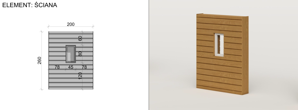 System modułowych drewnianych elementów prefabrykowanych