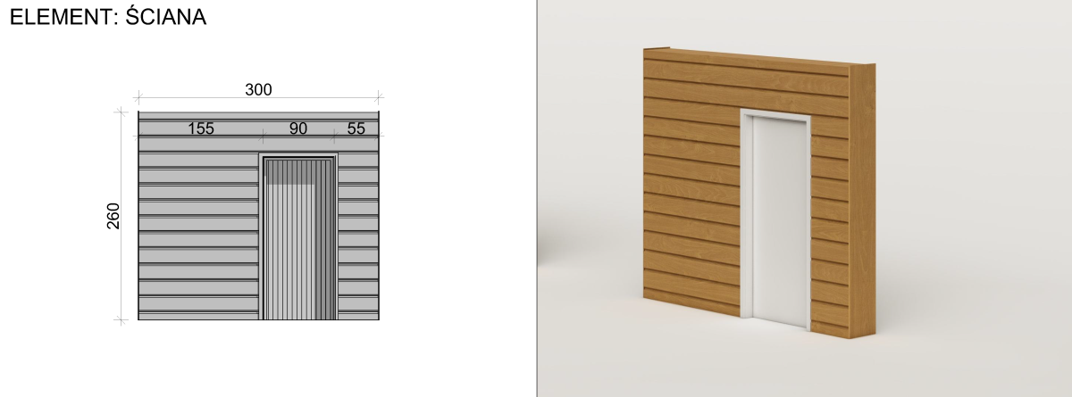 System modułowych drewnianych elementów prefabrykowanych