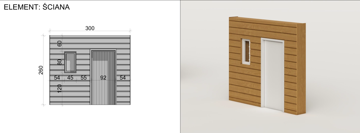 System modułowych drewnianych elementów prefabrykowanych